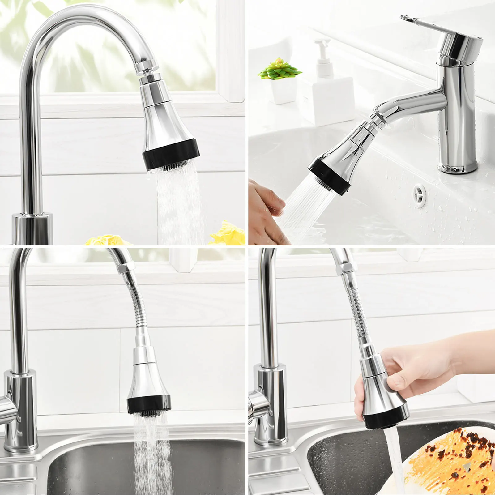 

Rotate Faucet Nozzle 360 Degrees Rotatable Faucet Nozzle Swivel Water Saving Bubbler Faucet Sprayer Attachment Kitchen Faucet