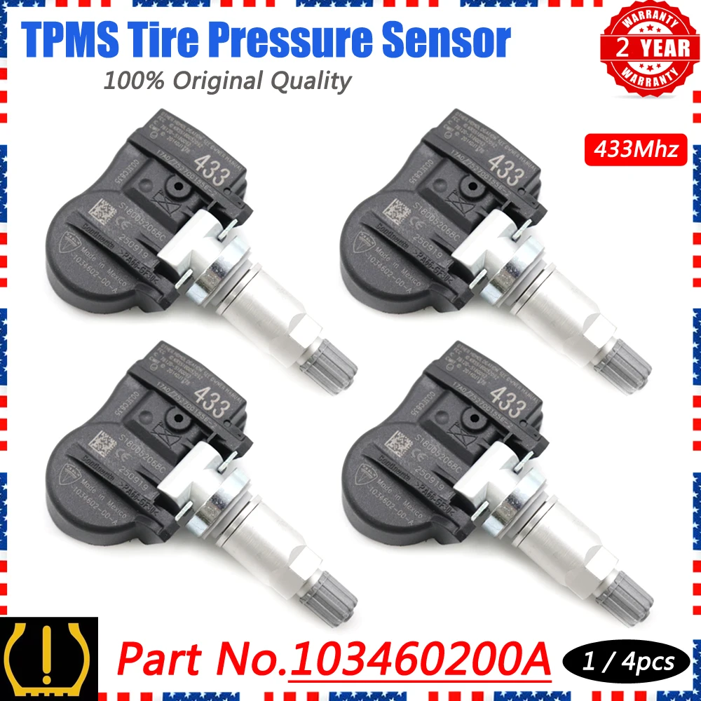 

XUAN Car TPMS Tire Pressure Sensor Monitoring System 103460200A For Tesla Model 3 S X 2015-2022 433Mhz 1034602-00-A