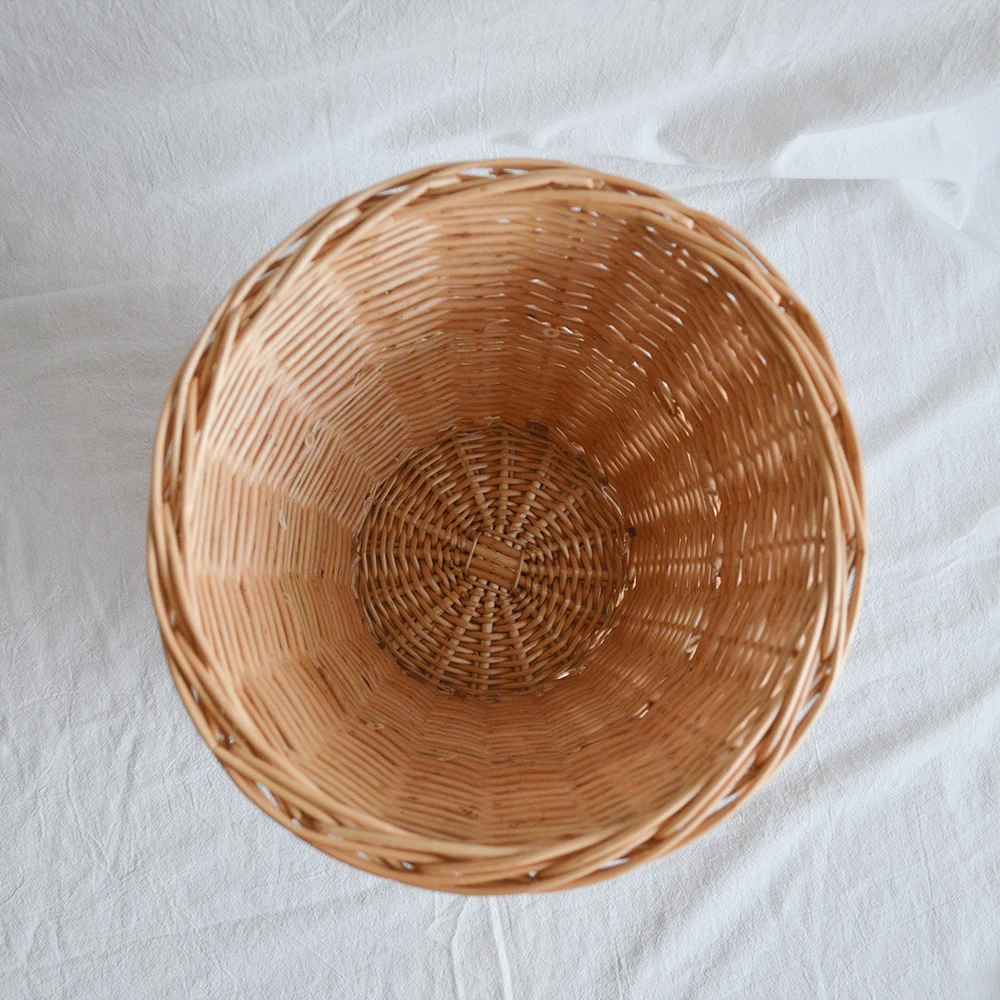 Винтажная корзина для отходов из соломы мусорная ручной работы офисных хранения