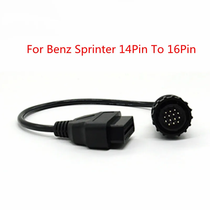 

OBD 2 Connector For Mercedes for Benz Sprinter 14Pin To 16Pin To OBD2 Car Adapter Connector Cable Diagnostic Tool Free Shipping