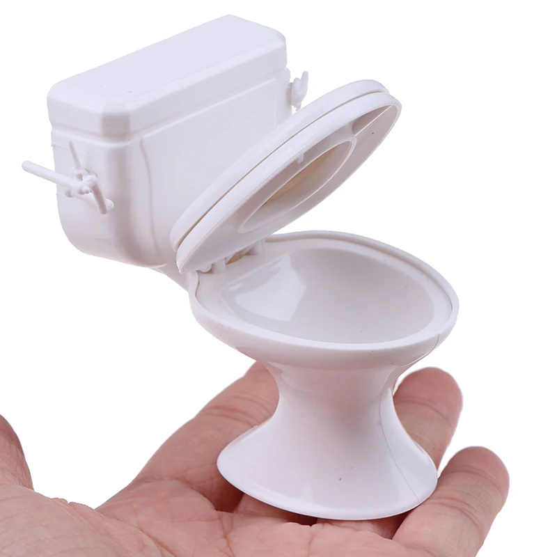 

1pc Dollhouse Furniture Vintage Bathroom Modeling White Toilet Doll House Miniature Baby Pretend Toys Dolls Accessories