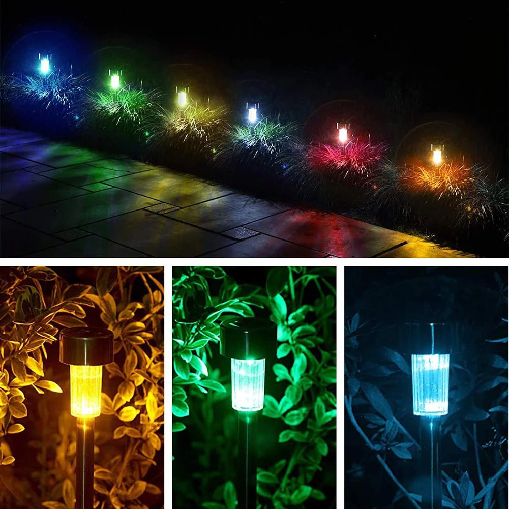 

Small Tube Lawn Path Light Warm White Energy Saving Solar Flame LED Ground Plugged Torch Light Landscape Garden Villa Decor