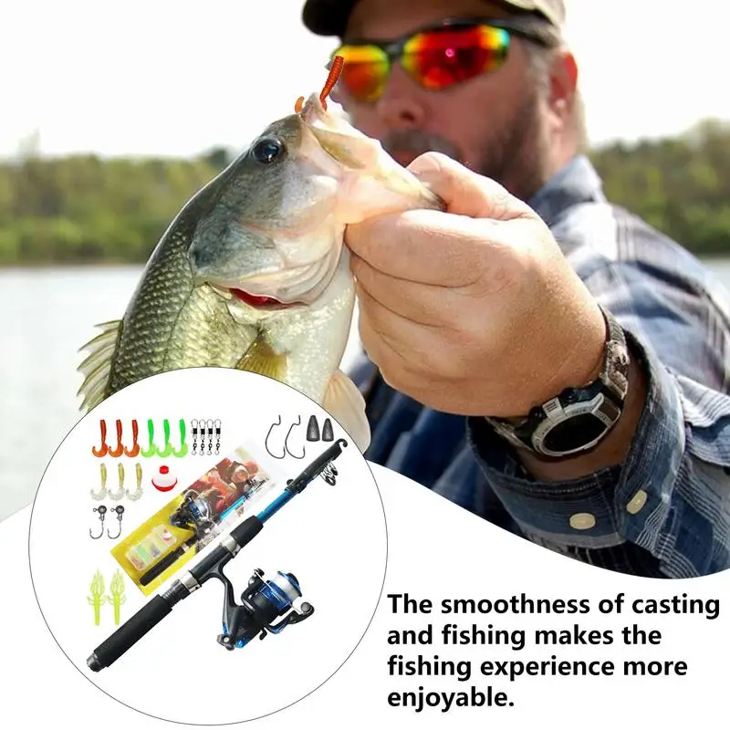 dziecięcy – teleskopowa wędka z włókna szklanego dla dzieci. Mały przenośny sprzęt wędkarski. Lekka do