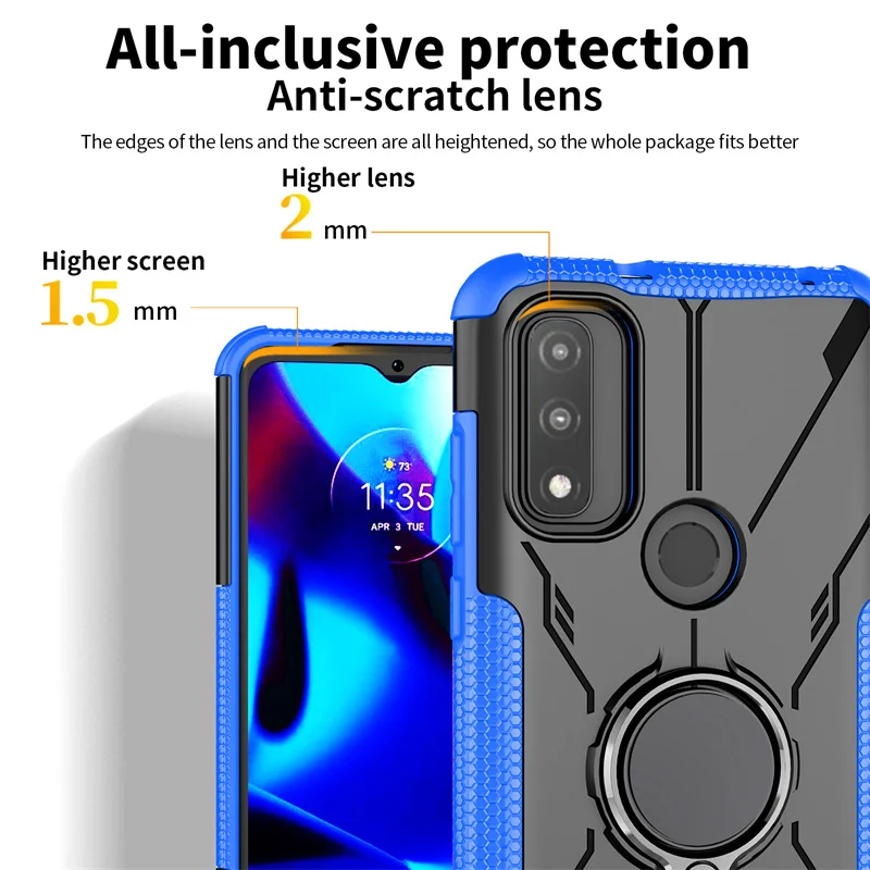 For Motorola Moto G play 2023 Case Cover For Moto G play 2023 Cover Coque Ring Armor Shockproof Protective Phone Bumper