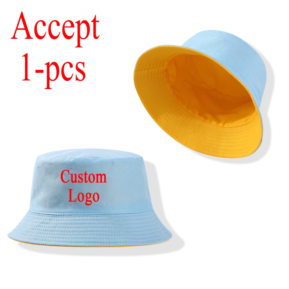 

Free Print Custom LOGO Design Double Sided Bucket Hat Women Men Summer Fishing Hats Casual Fishermen Cap Brim Kpop Bucket Gorras