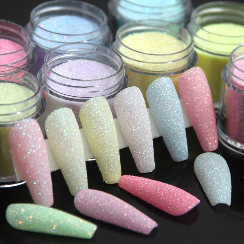 

Iridescent Sugar Candy Coat Nail Art Glitter Colorful Powder Pigment Manicure Shiny Effect Dust DIY Nails Design Decorations