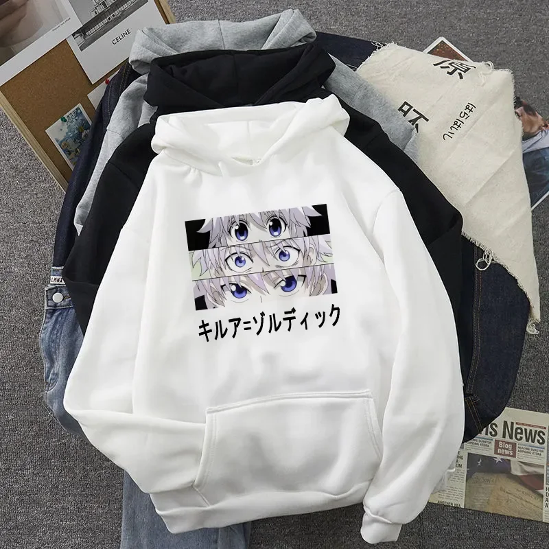 

NEW 2023 Zoldyck Devil Eye Print Hoodie Japanese Anime Hunter X Hunter Women's Hooded Sweatshirt Harajuku Loose Hoodie
