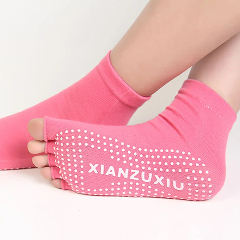 Colorful Women Yoga Socks Non-Slip Ladies Dance Socks Cotton Healthy Sports Five-toed Socks