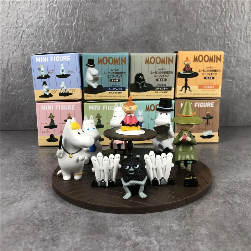 1-5cm Anime Moomins Valley Rare Kawaii Hippo Family Cute Mini Doll Pvc Action Figure Model Boy Girl Kids Toys Gift Figurine - купить по