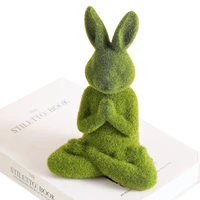 yoga rabbit ornament yoga bunny zen meditating rabbit statue cute resin rabbit sculpture for year round outdoor use