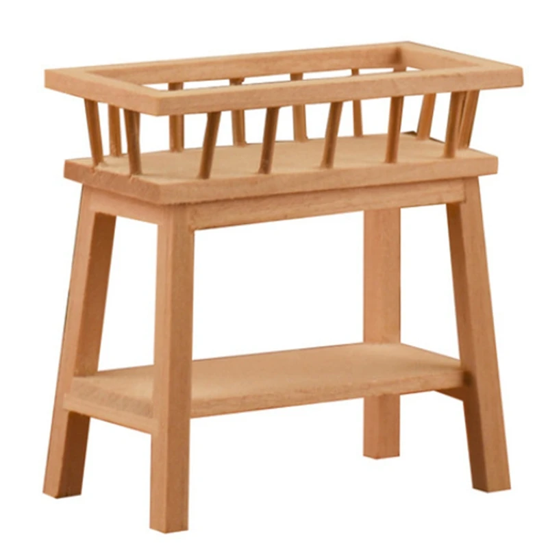 

1:12 Dollhouse Wood Shelf Flower Stand Mini Doll House Furniture Model Simulation Furniture Accessories