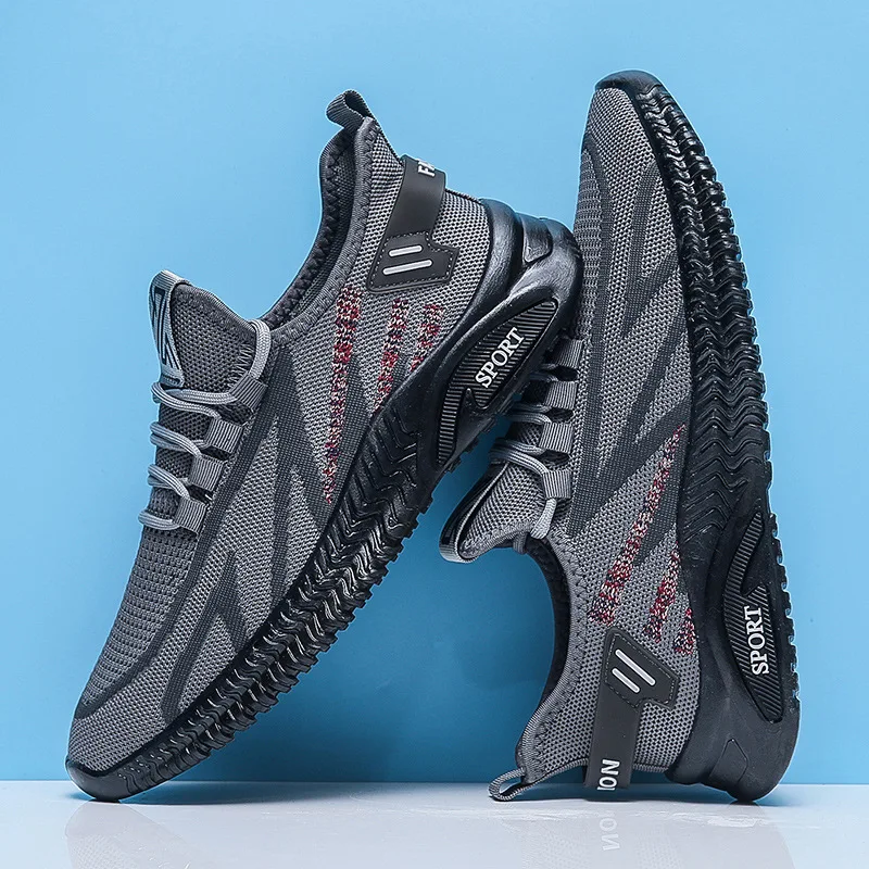 2022 Autumn Snkeakers for Men Jelly Bottom New Breathable Fly Woven Men's Shoes Wear-resistant Casual Shoes Men's Sports Shoes