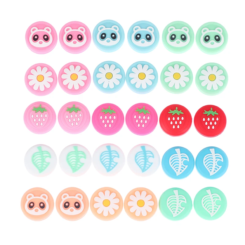 

4PCS Animal Crossing Bear Leaf Pad Thumb Stick Grip Cap Joystick Cover