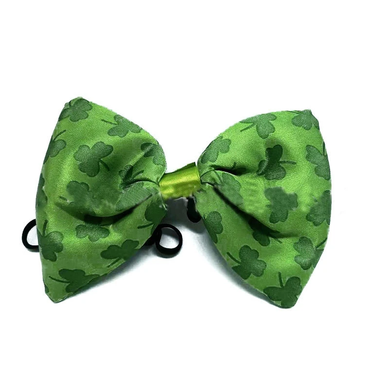 

Saint Patrick's Day Large Sequin Green Bow Tie Pre-tied for Men Women Unisex Irish Party New Year Costume Accessories T8DE