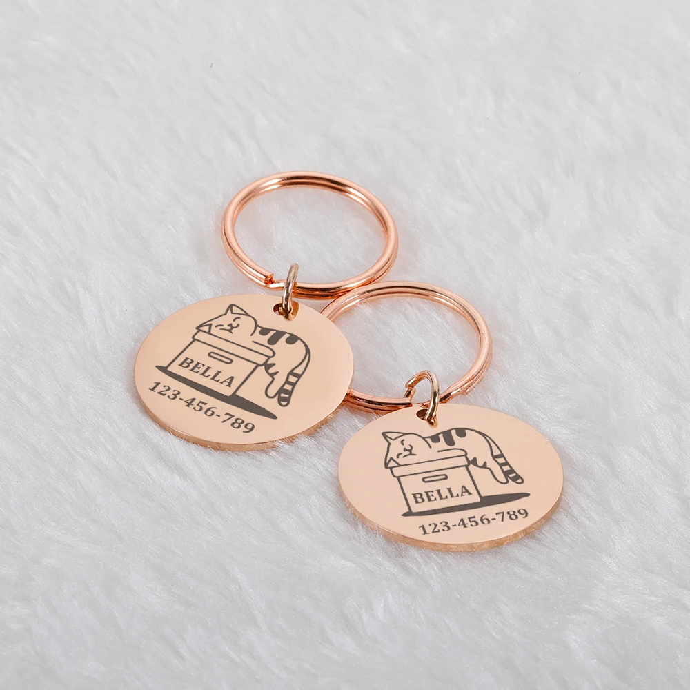 

Custom Pet Dogs ID Tag Personalized Anti-lost Pet Name Shiny Tags Engraving for Puppy ID Collar Nameplate Pendant for Puppy Dogs