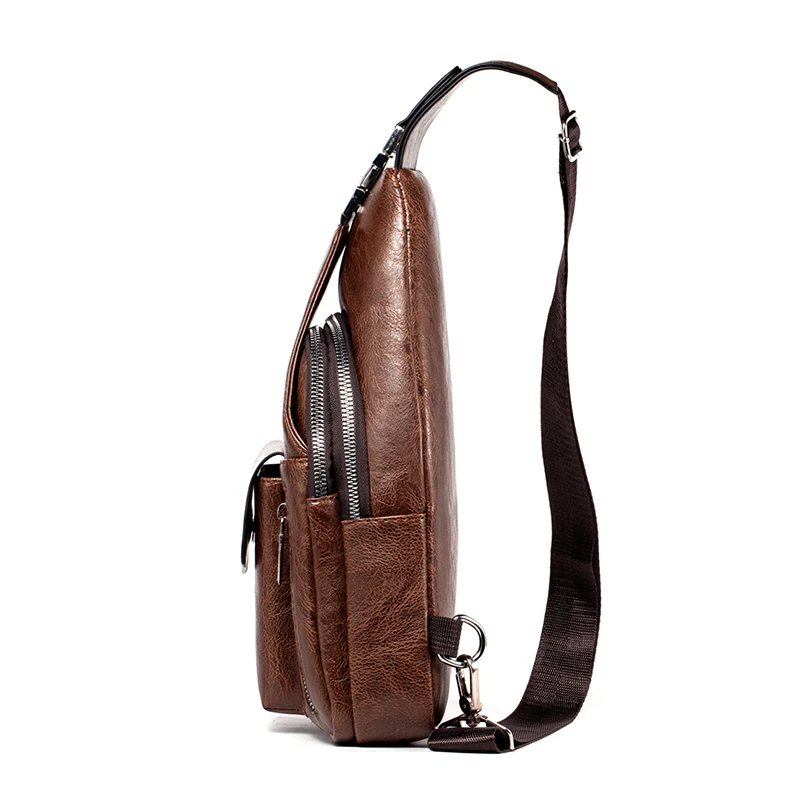 WEIXIER Brand Fashion Sling Bags High Quality Men Bags Split Leather Large Size Shoulder Crossbody Bag For Young Man