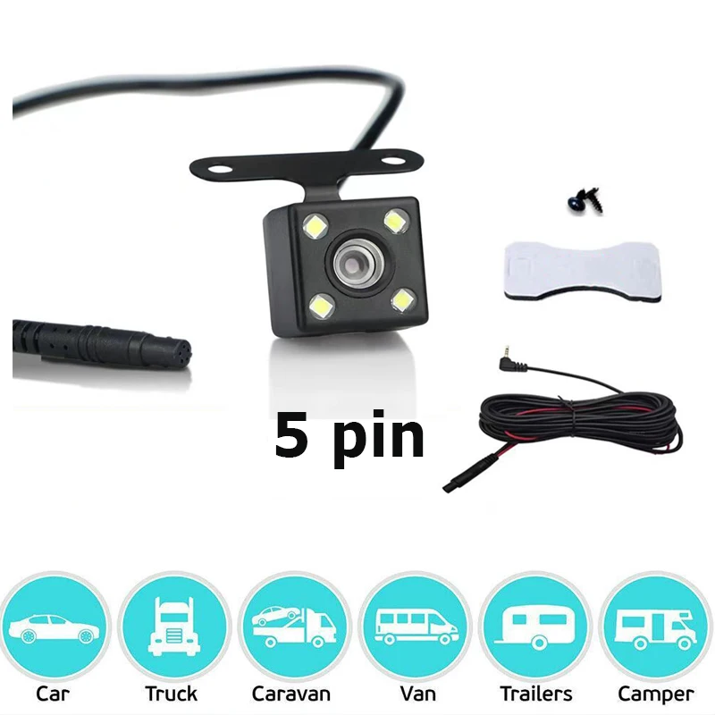 

Automobile rearview mirror 4LED Night Vision Rear View Camera for Dashcam Automobile Camera Universal 5-Pin Extension Line