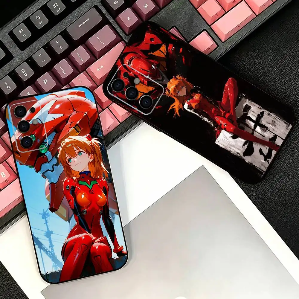 Фото Мягкий черный чехол для телефона POP Anime A-Asuka E-Eva для Samsung S26,25,24,21,22,21,20,10,9,8,7,6Ultra,Plus,Fe, Lite №1