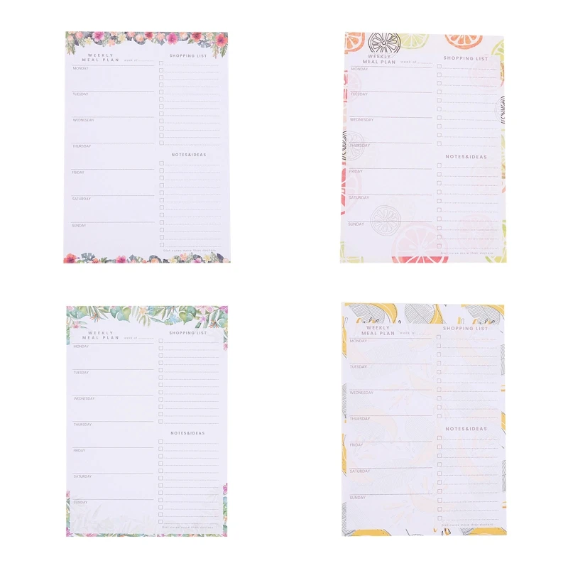 

K92C Magnetic Fridge Notepad To-do-list Pad Weekly Planner Schedule Magnet Memo Pad 52 Tear-off Sheets for Whiteboard Fridge