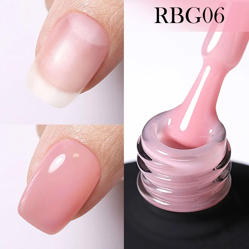 BORN PRETTY 15ML Milky Pink Rubber Base Gel Camouflage Color Coat Jelly White Nude Soak Off Nails Gels Varnish Self-leveling Gel