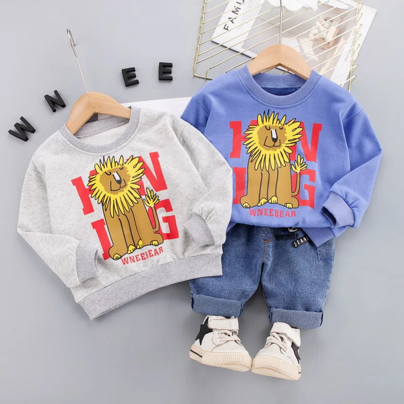 WNXX-Baby Clothes Toddler Boy Clothes-0-5  Years Old Autumn long-Sleeved Longs Suit Baby Printed Shirt  Two-Piece Suit