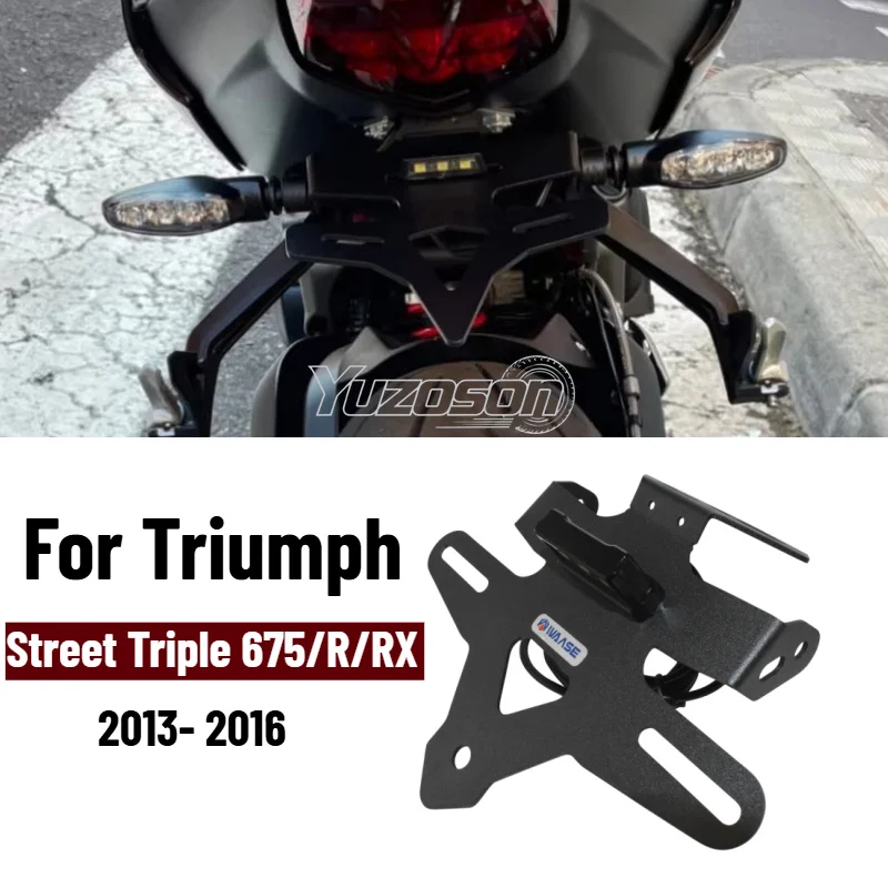 Фото Кронштейн для крепления номерного знака для Triumph Street Triple 675 R RX 2013-2016, комплект для снятия заднего крыла, держатель номерного знака, рамка №1