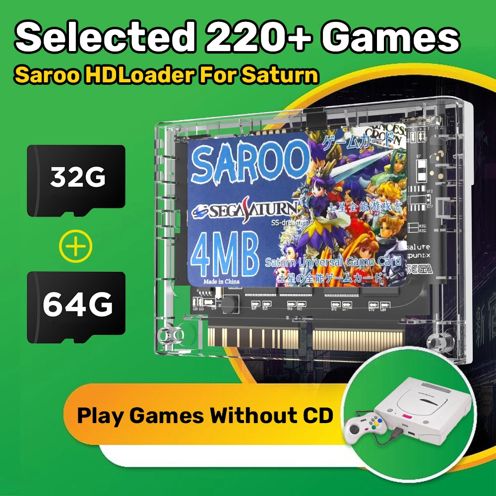 SAROO HDLoader для игровых консолей Sega Saturn в стиле ретро