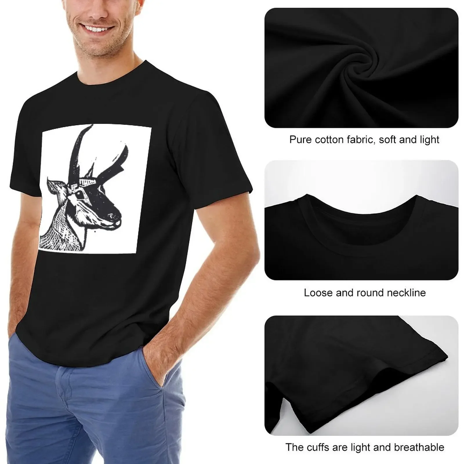 Королевская футболка с портретом антилопы футболки рисунком рэпера