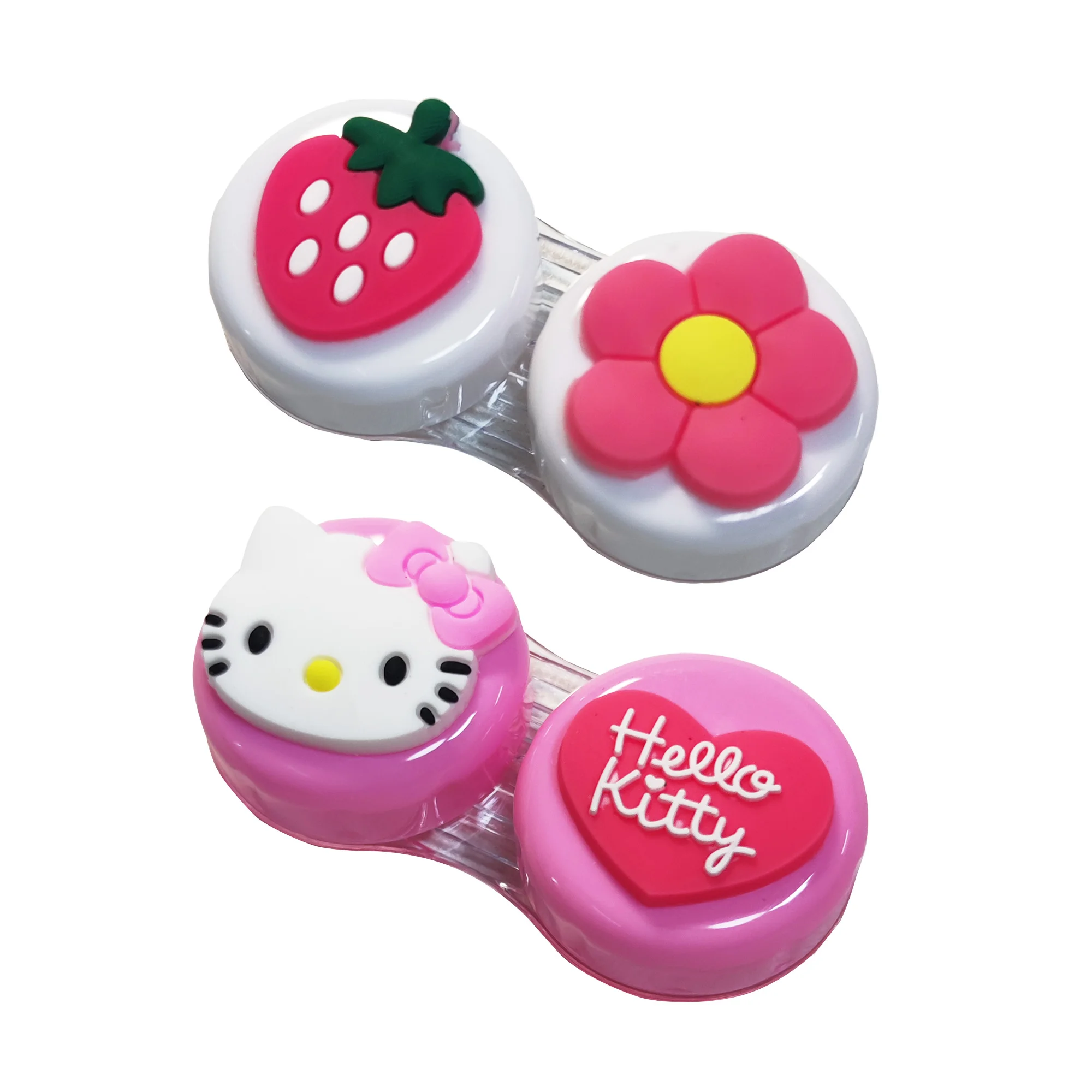 

Cute Kitty Contact Lens Mini Plastic Colorful Travel Holder Cat Container Storage Soaking Box CB0773