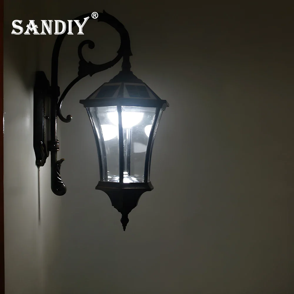 Фото SANDIY водонепроницаемый солнечный светодиодный светильник, уличные светильники для крыльца, винтажный настенный светильник, вилла, балкон, проход, сад, наружное освещение №3