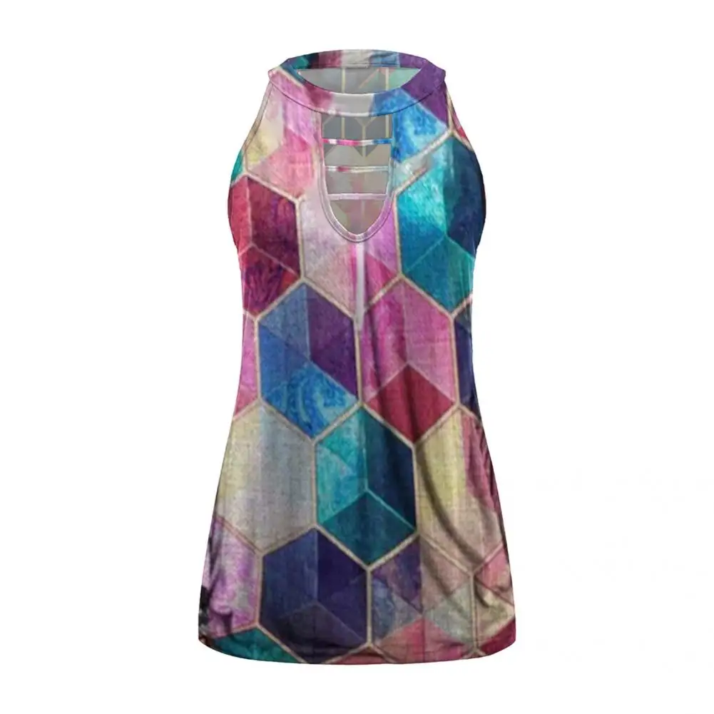 

Chic Women Tank Tops Sleeveless Colorful Off-shoulder Pullover Women Vest Sweat-absorbent T-shirt for Dating