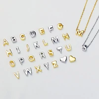 s925 silver 26 letter a z necklaces stainless steel goldsilver color choker initial pendant women alphabet chains jewelry