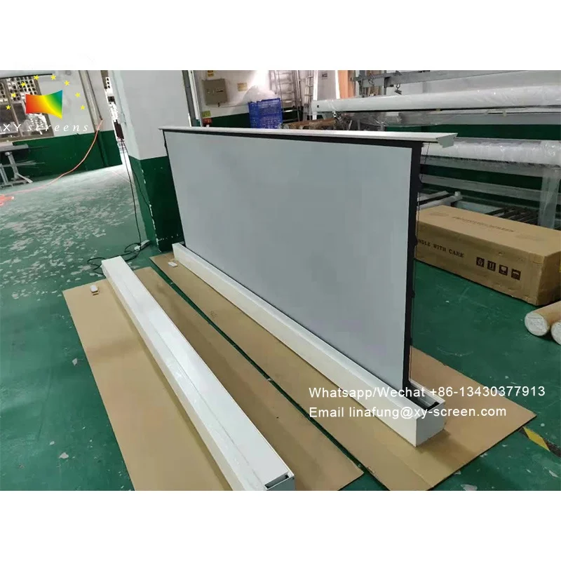 

XY Screen Electric Floor Rising UST 4K ALR grey Crystal Projector Screen Pull up Screen for Ultra short throw laser projector