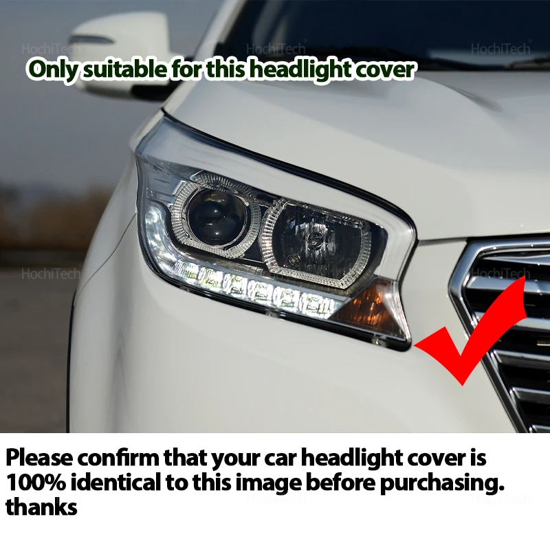 Фото Для Hyundai Santa Fe Sport DM NC SWB 2015-2017 крышка фары автомобиля линза стекло замена переднего абажура авто корпус №2