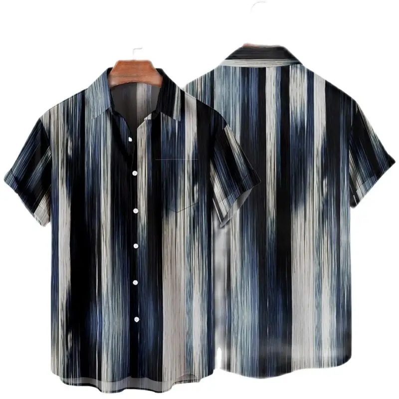 

2023 New Hawaii Men's Retro Shirt Tops Vintage Summer Casual For Men And Women Streetwear Single Buttoned Shirt Oversized
