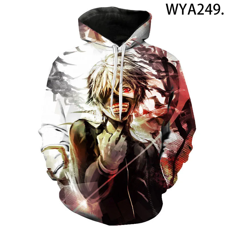 

Толстовка унисекс с длинным рукавом, Токийский Гуль, худи с 3D принтом, уличный пуловер, пальто для мальчиков и девочек