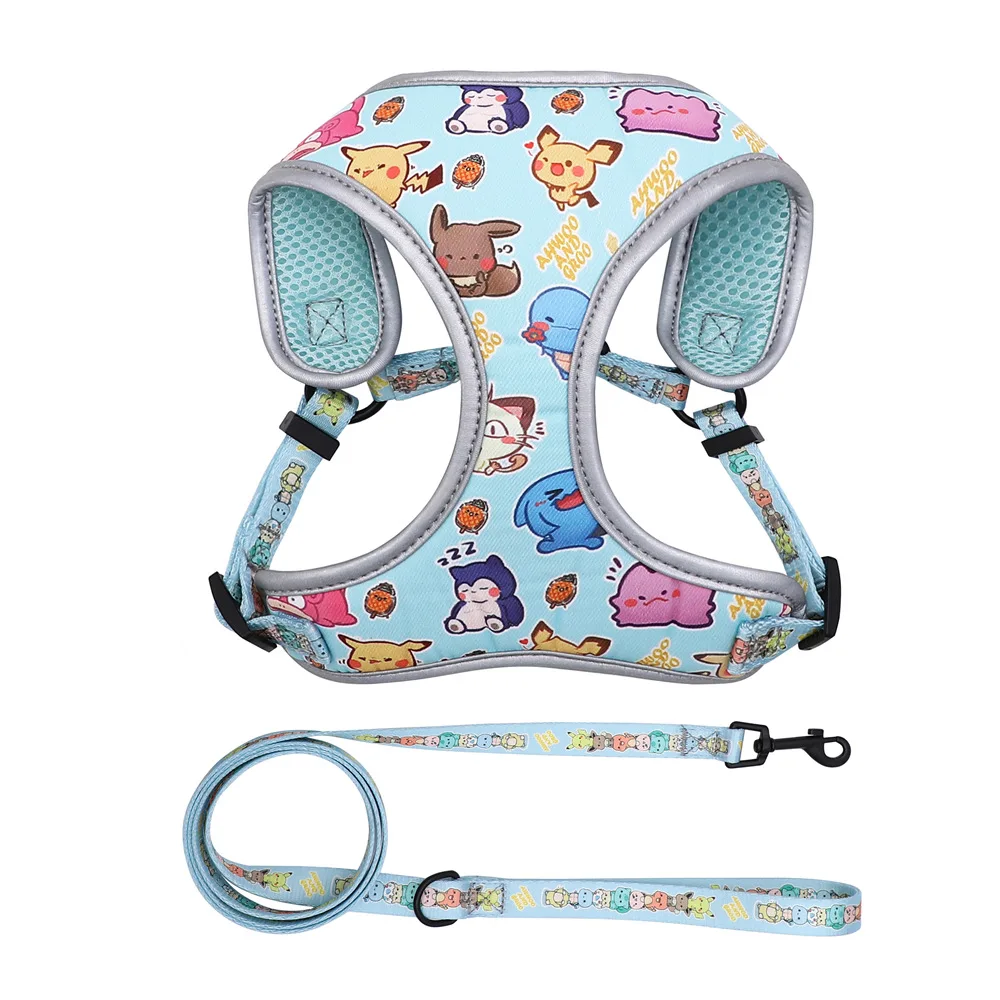 Cartoon Dog Leash Reflective Harness Pet Cat Rope Puppy Leash Supplies Cute Adjustable Accessories Items For XS-L Free Shipping
