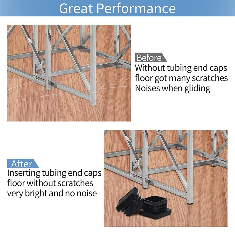 

600 шт., 1 дюймовая квадратная трубчатая заглушка, пластиковые заглушки, заглушки, s-образные заглушки для труб, крышка для труб, вставка в труб...