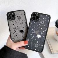 cartoon planet stars shockproof phone case for iphone 11 12 pro xr xs max 7 8 plus x xs xr clear pc cute back cover protective