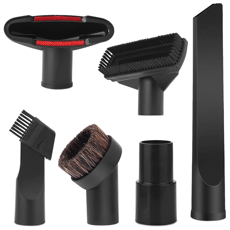 

Vacuum Cleaner Nozzle Brush Set - Universal 6 Pcs Nozzle Crevice Nozzle Brush Nozzle With 35Mm To 32Mm Hose Adapter
