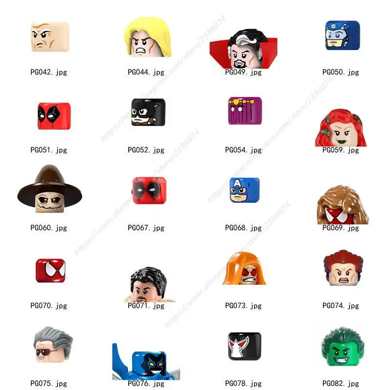 

Single PG042-PG083 models Figures Head accessories Building Blocks toys for children Series-134