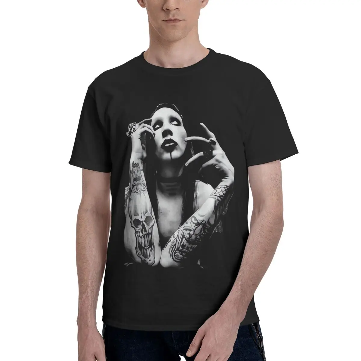 Фото Cuello redondo algodón moda 100% algodón Повседневный удобный комфортный»), nuevo en camisetas y camisetas regalos para hombres №1
