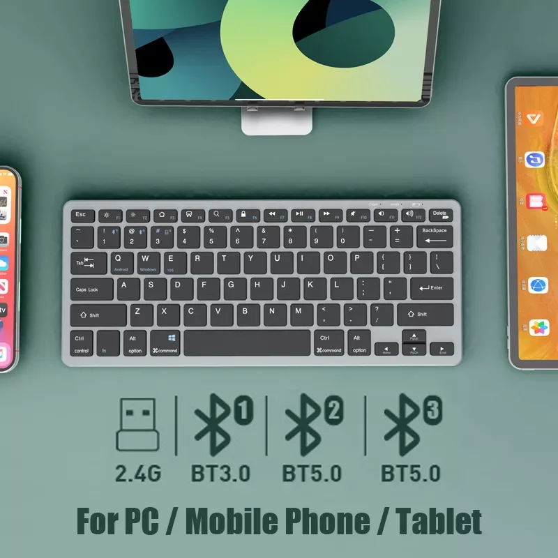 

Hot Sales 5.0 & 2.4G Wireless Keyboard and Mouse Combo Mini Multimedia Keyboard Mouse Set For Laptop PC TV iPad Macbook