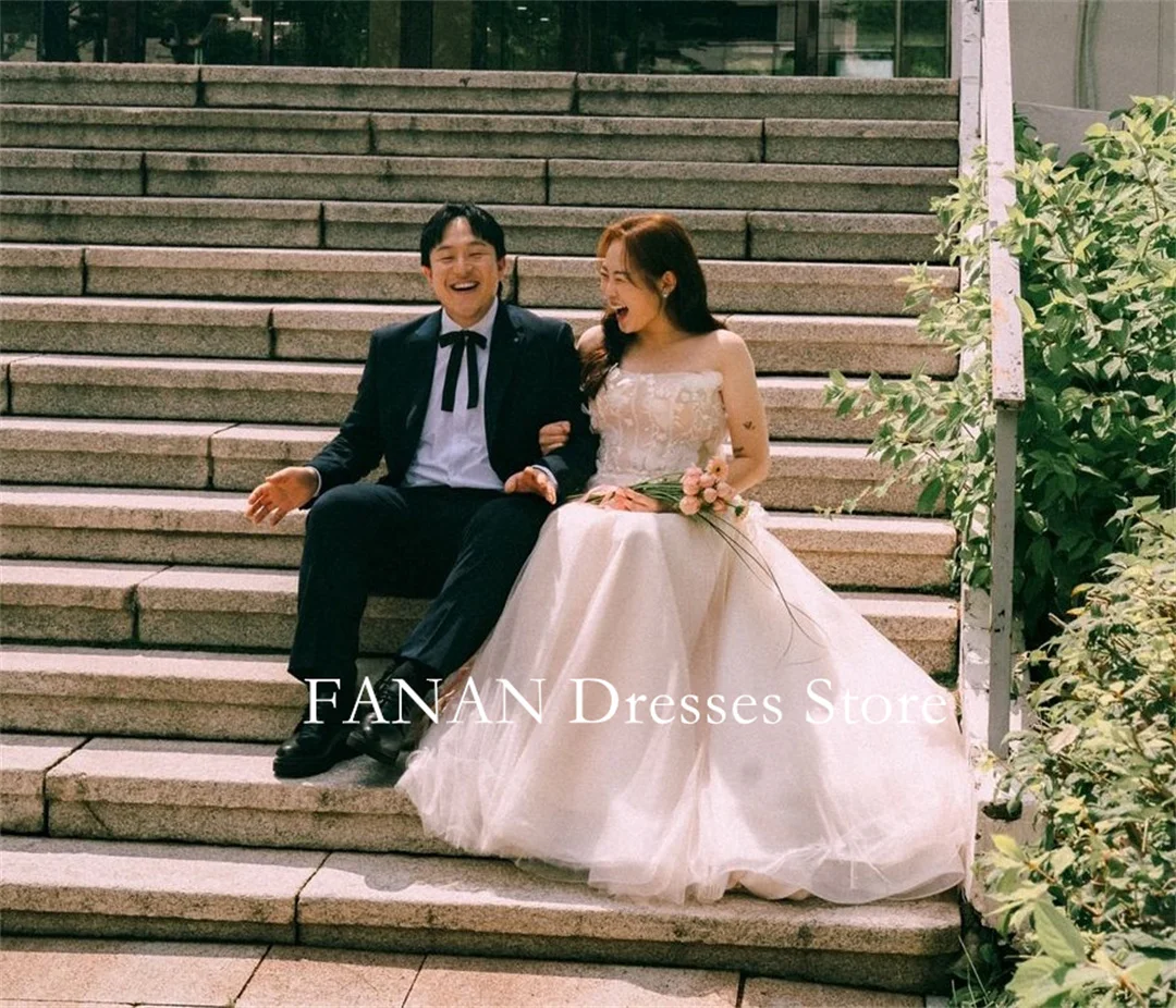 Женское свадебное платье FANAN без бретелек винтажное фатиновое трапециевидной