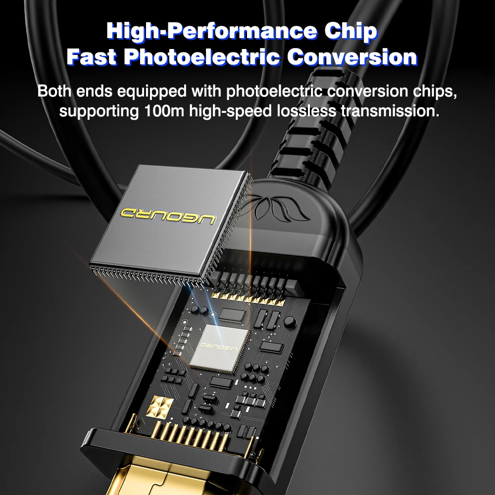 Оптоволоконный кабель UGOURD HDMI 2.1, активный оптический кабель AOC HDMI по оптоволокну, 8K60Hz 4K 120Hz, для больших расстояний, 7.5м - 20м 30м 50м 100м (art.: 3920dbd5519cb) - 3920dbd5519cb