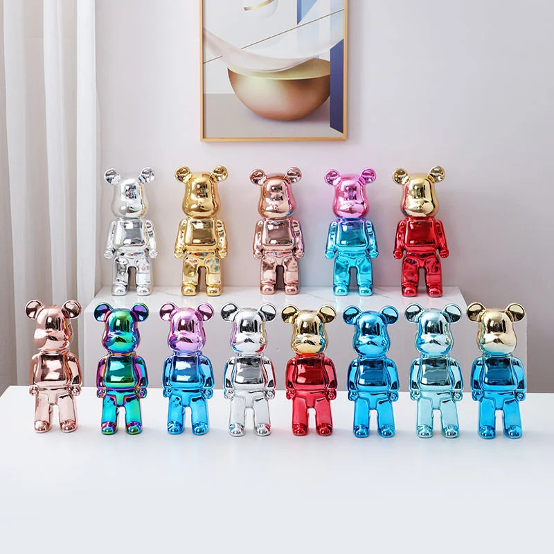 

Nordic Resin Bearbricks 400% Crafts Violent Bear Electroplating Electronic Sculpture Ornament Home Decoration Living Room