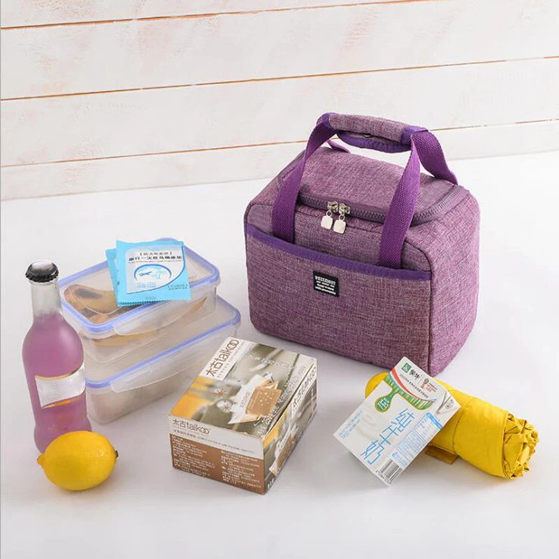 

2021 Portable Lunch Bag Thermal Insulated Lunch Box Tote Cooler Handbag Bento Pouch Dinner Container School Food Storage Bags