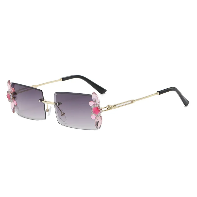 

Women's Luxury Diamond Sunglasses Small Rectangle UV400 Shades Goggle Eyewear Unisex Trend Summer Beach Sunglasses Gafas De Sol