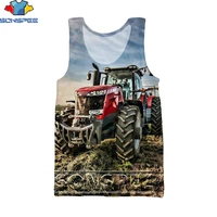 sonspee 3d printing bucket tractor summer sleeveless vest menwomen fashion punk hip hop personality sports all match casual top