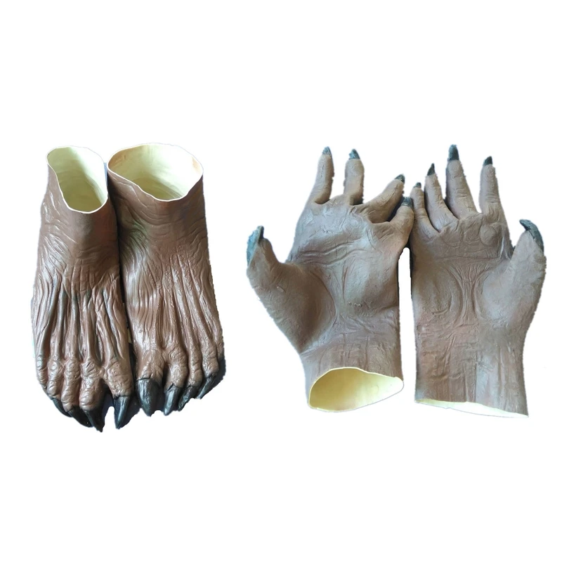 

Horror Carnival Latex Foot Cover Glove Mitten Halloween Props for Adult